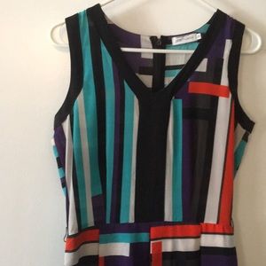Multi colored stripe pattern dress